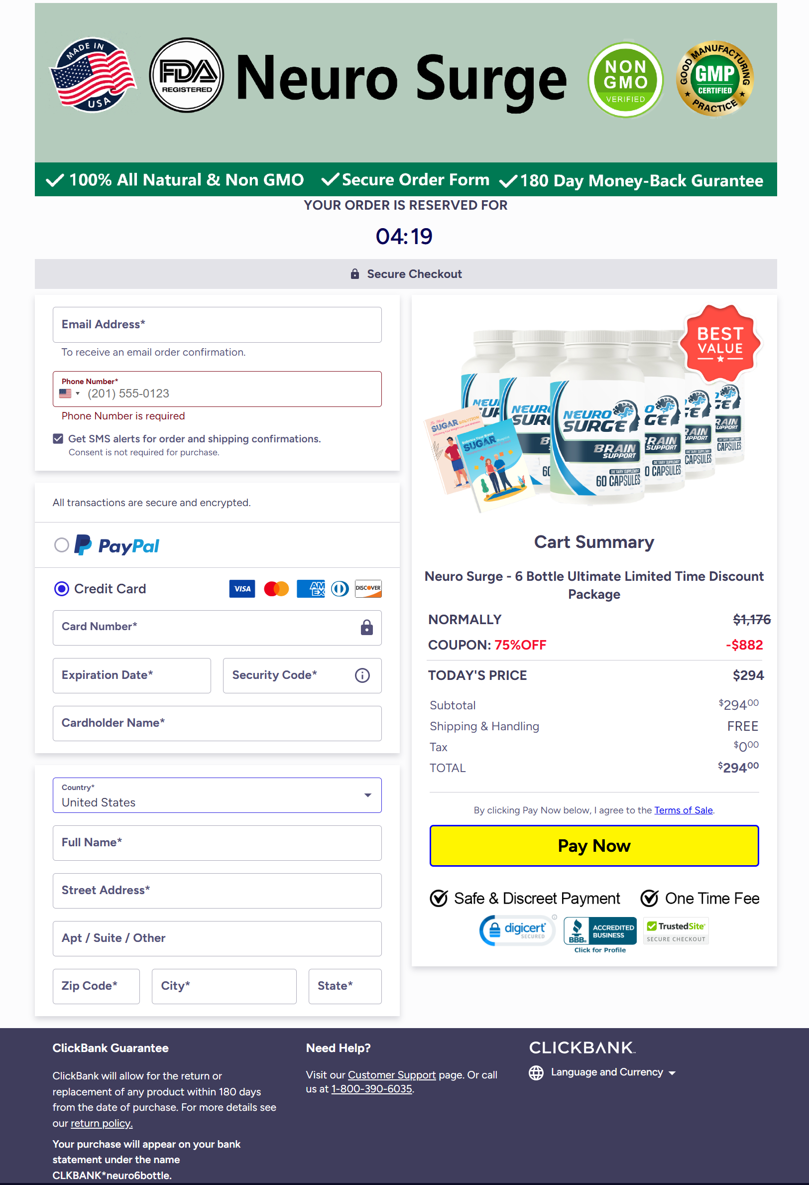 Neuro Surge - Secure - Checkout